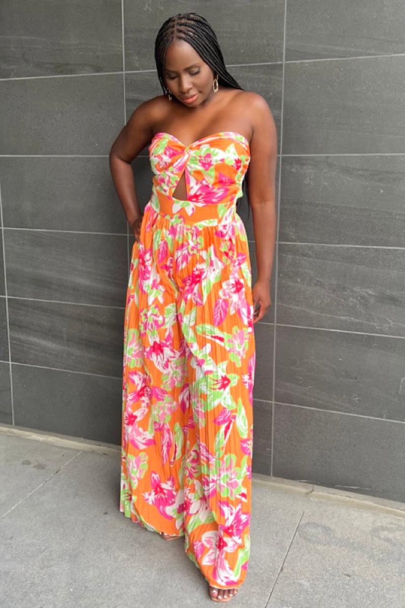 Tangerine Bloom Jumpsuit
