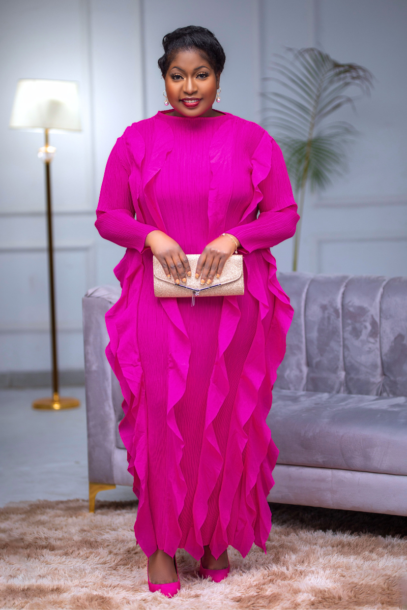 Vivica Pink Ruffle Dress