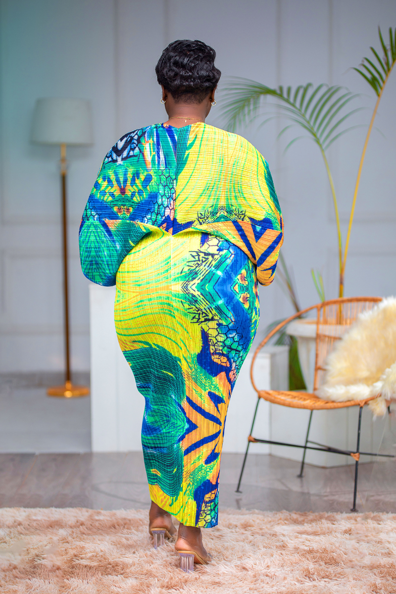 Yara Colorful Batwing Dress