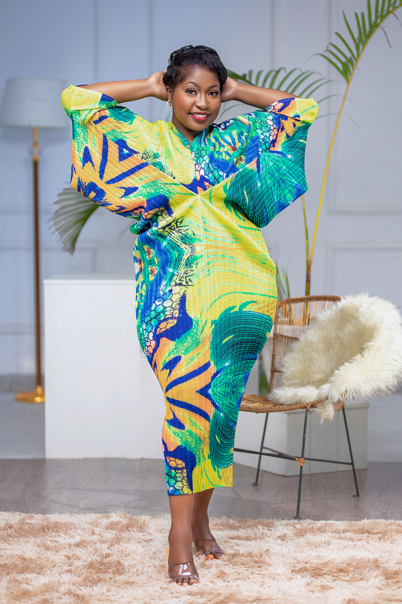 Yara Colorful Batwing Dress