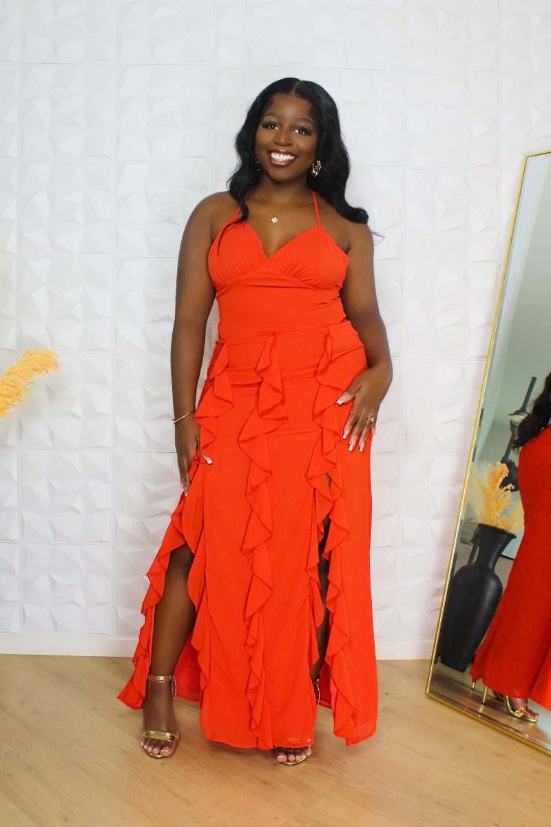 Roxanne Red Ruffle Dress