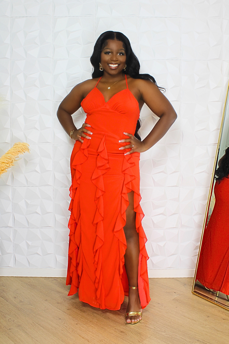 Roxanne Red Ruffle Dress