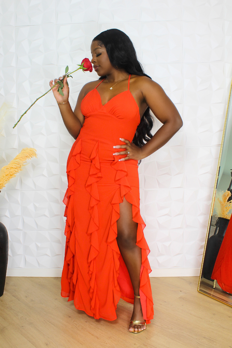 Roxanne Red Ruffle Dress
