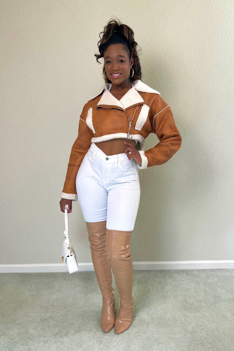 Brown Jetsetter Cropped Jacket