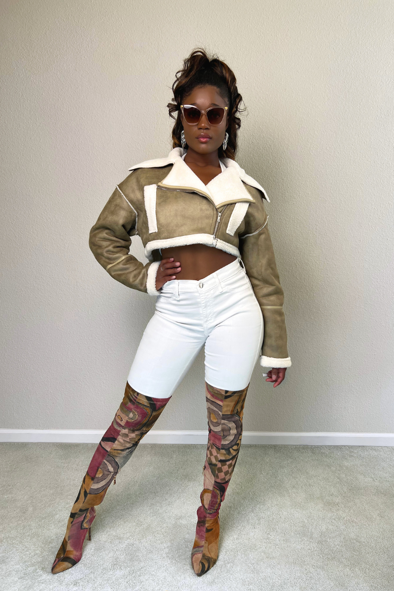 Olive Jetsetter Cropped Jacket