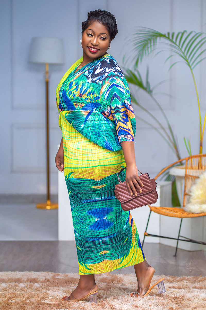 Yara Colorful Batwing Dress