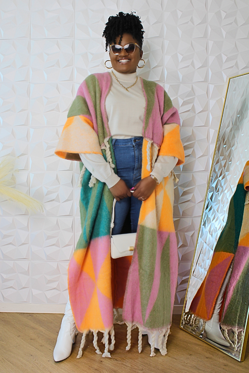 Rich Auntie Vibes Kimono (Pink & Green)