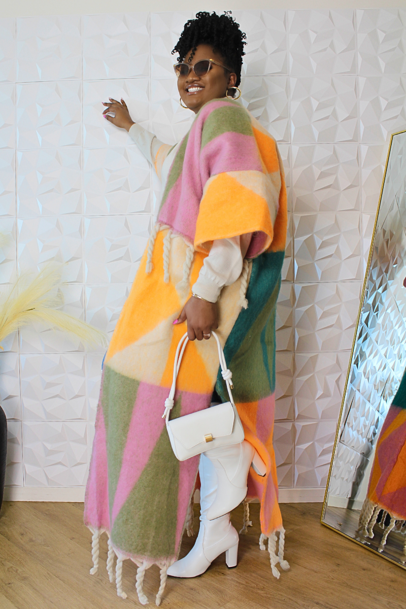 Rich Auntie Vibes Kimono (Pink & Green)