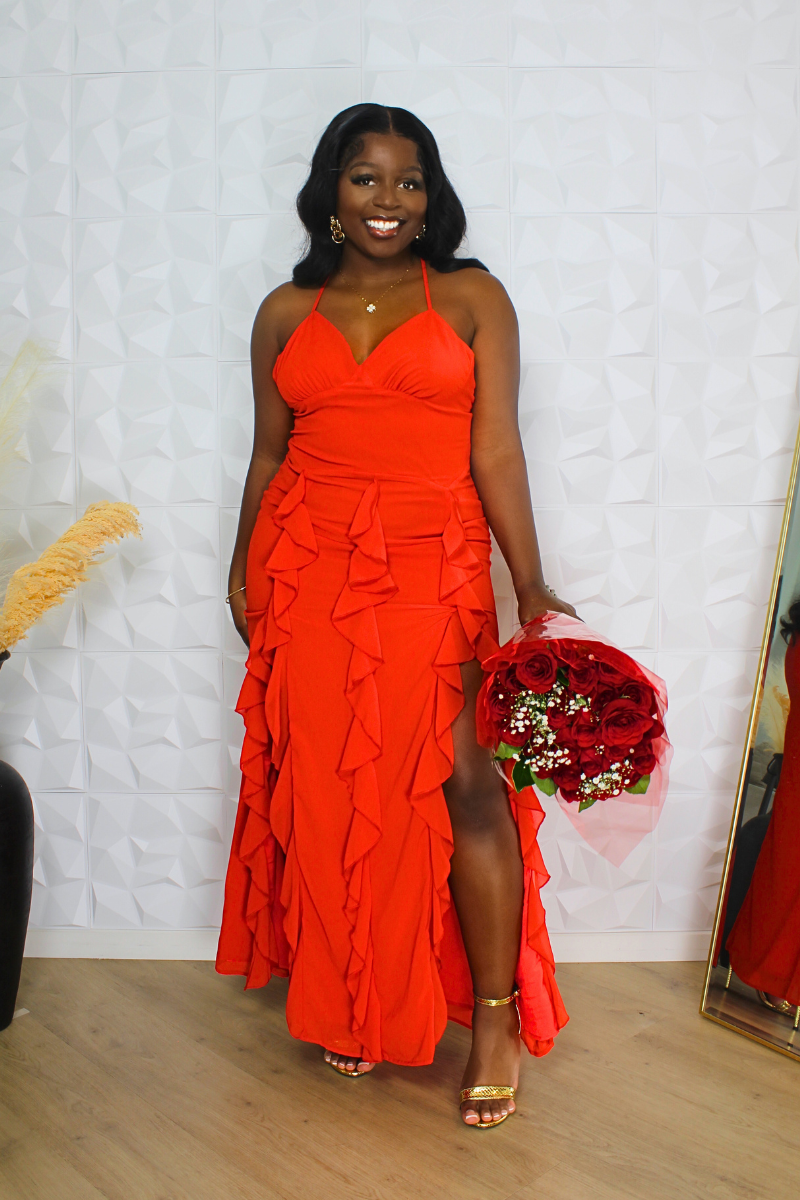 Roxanne Red Ruffle Dress