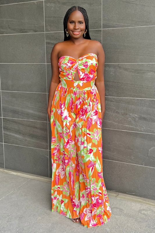 Tangerine Bloom Jumpsuit