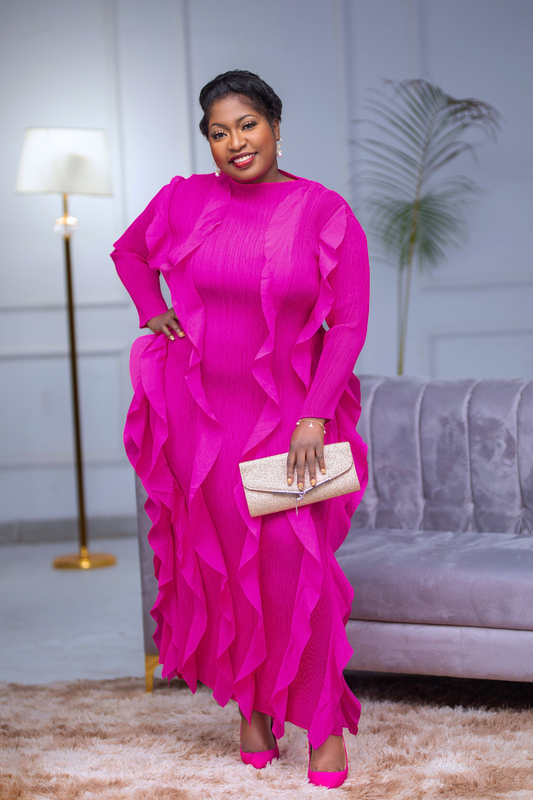 Vivica Pink Ruffle Dress