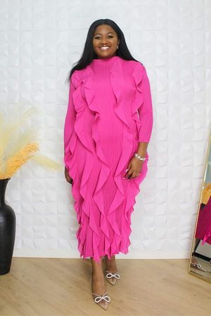Vivica Pink Ruffle Dress