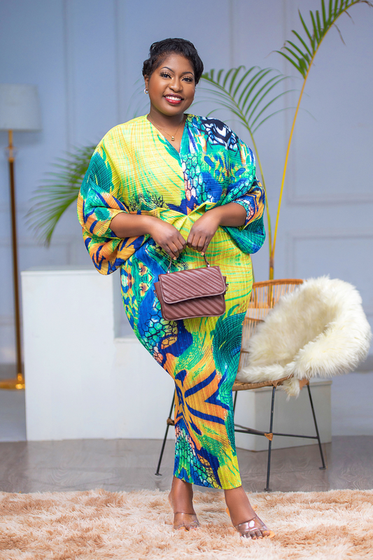 Yara Colorful Batwing Dress