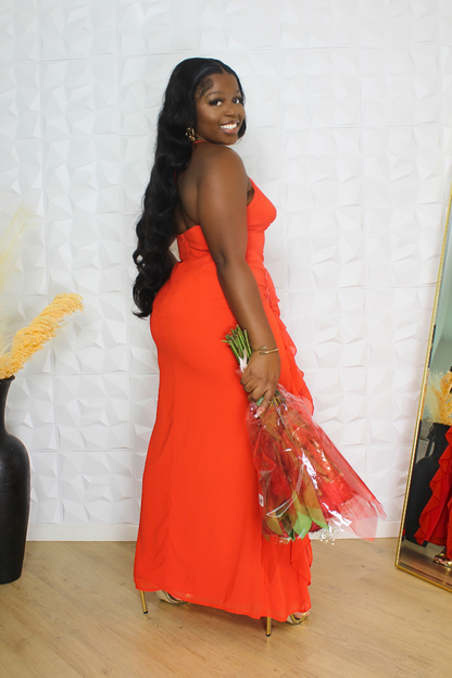 Roxanne Red Ruffle Dress