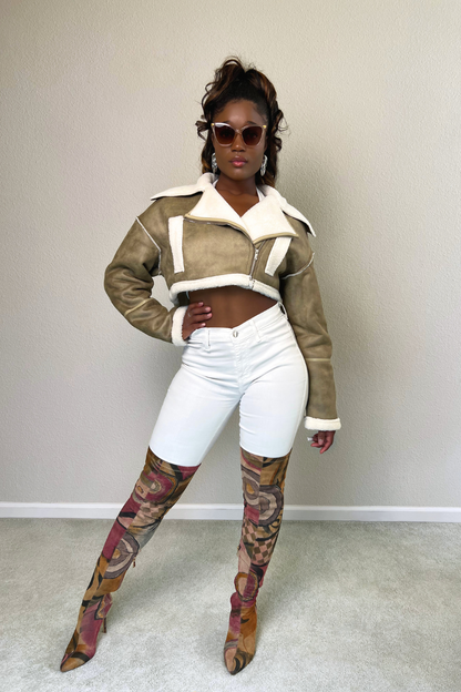 Olive Jetsetter Cropped Jacket