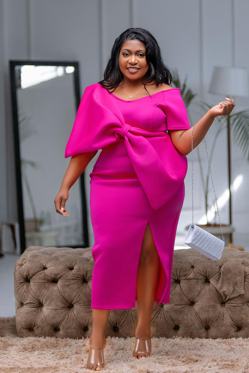 Statement Bow Midi Dress