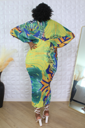 Yara Colorful Batwing Dress